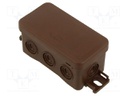 Enclosure: junction box; X: 85mm; Y: 40mm; Z: 45mm; IP54; brown