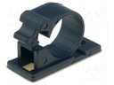 Screw down self-adhesive holder; 15mm; polyamide; black; UL94V-2