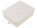 Enclosure: junction box; X: 100mm; Y: 125mm; Z: 40mm; polyetylene