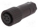 Connector: circular; plug; Series: CM; IP67; PIN: 6; female; 10A; 50V