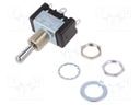 Switch: toggle; Pos: 3; SP3T; ON-OFF-ON; 15A/125VAC; Toggle: round