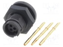 Connector: circular; Series: EN2; socket; female; soldering; PIN: 3