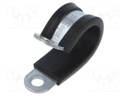 Fixing clamp; ØBundle : 20mm; W: 15mm; steel; Cover material: EPDM