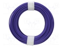 Wire; stranded; Cu; 1x0,14mm2; PVC; violet; 60V; -10÷85°C; 10m