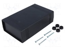 Enclosure: with panel; X: 92mm; Y: 147mm; Z: 43mm; ABS; black