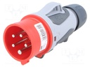 Connector: AC supply 3-phase; plug; male; 16A; 400VAC; IP44; PIN: 5
