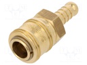 Quick connection coupling EURO; Mat: brass; V: with bushing
