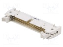 Socket; IDC; male; PIN: 34; straight; with ejector; THT; 2.54mm