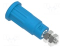 Connector: 2mm banana; socket; 10A; 28.3mm; blue; M3; insulated