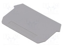 End piece; grey; for UDK4 connectors; Width: 1.5mm; polyamide