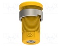 Connector: 4mm banana; socket; yellow-green; m3 hole; insulated