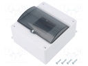 Enclosure: for modular components; IP20; white; No.of mod: 6; 400V