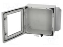 Enclosure: wall mounting; X: 400mm; Y: 400mm; Z: 210mm; ARCA; grey