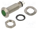 Indicator: LED; flat; 12÷28VDC; 12÷28VAC; Cutout: Ø8.1mm; IP67