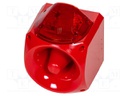 Signaller: lighting-sound; 10÷60VDC; LED; red; IP66; 110dB; Mat: ABS