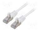 Patch cord; SF/UTP; 5e; stranded; CCA; PVC; white; 0.25m; 26AWG