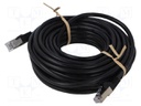 Patch cord; SF/UTP; 5e; stranded; CCA; PVC; black; 10m; 26AWG
