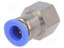 Push-in fitting; straight; -0.95÷15bar; nickel plated brass