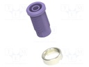 Connector: 4mm banana; socket; violet; m3 hole; insulated