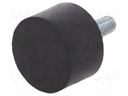 Vibroisolation foot; Ø: 25mm; H: 15mm; Shore hardness: 55±5; 289N