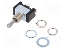 Switch: toggle; Pos: 3; SP3T; ON-OFF-ON; 10A/125VAC; Toggle: round