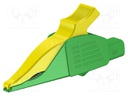 Crocodile clip; 19A; yellow-green; Grip capac: max.39.5mm