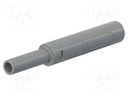 Connector: 4mm banana; socket; 32A; 1kV; L: 65mm; grey; screw; 2.5mm2