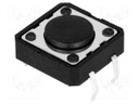 Microswitch TACT; SPST-NO; Pos: 2; 0.05A/12VDC; THT; none; 1.6N