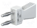 Connector: 2mm banana; stackable safety shunt; 10A; white; 30.4mm