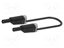 Test lead; 20A; banana plug 4mm,both sides; Len: 1m; black