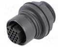 Connector: circular; socket; female; PIN: 16; w/o contacts; UL94V-0