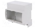 Enclosure: for DIN rail mounting; Y: 90mm; X: 87.8mm; Z: 53mm; ABS