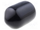 Cap; Body: black; Øint: 6mm; Mat: soft PVC; L: 8mm; Wall thick: 1mm