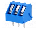 PCB terminal block; angled 45°; 5mm; ways: 3; on PCBs; 2.5mm2; 16A