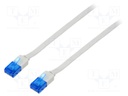 Patch cord; U/UTP; 6a; stranded; Cu; PVC; white; Len: 0.5m; 32AWG