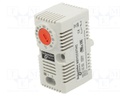 Thermostat, ClimaSys CC Series, 0°C to +60°C, Normally Closed, 10 A at 250 Vac, DIN Rail