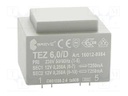 Transformer: encapsulated; 6VA; 230VAC; 12V; 12V; 250mA; 250mA; IP00