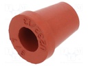 Grommet; caoutchouc; L: 14.8mm; -20÷200°C; Øcable: 7mm; red