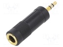 Jack 3.5mm 3pin plug,Jack 6,3mm socket; Plating: gold-plated