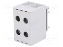 Splice terminal: rail; 1.5÷50mm2; ways: 1; terminals: 4; grey; TS35