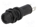 Fuse holder; cylindrical fuses; 5x20mm; 10A; Mounting: on panel