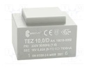 Transformer: encapsulated; 10VA; 230VAC; 18V; 555.5mA; IP00; 280g
