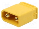 Socket; DC supply; XT30; male; PIN: 2; on PCBs; THT; Colour: yellow