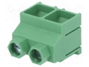 PCB terminal block; angled 90°; 9.52mm; ways: 2; on PCBs; 4mm2