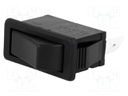 ROCKER; SPST; Pos: 2; OFF-ON; 16A/250VAC; 20A/28VDC; black; none