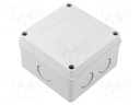 Enclosure: junction box; X: 89mm; Y: 52.5mm; Z: 89mm; wall mount