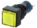 Switch: push-button; Pos: 2; SPDT; 0.5A/250VAC; 1A/24VDC; yellow