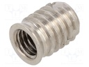 Threaded insert; stainless steel; M8; BN 37911; L: 14mm