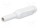 Socket; 1,5mm banana; white; soldered,crimped; insulated; Medical