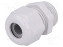 Gland; M20; IP68; 5÷9mm; Mat: thermoplastic; grey